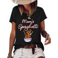 Funny Moms Spaghetti And Meatballs Meme Mothers Day Food Gift For Women Women's Short Sleeve Loose T-shirt Black