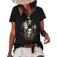 Funny Witch Sisters Vintage Spooky Vibes Halloween Party Halloween Gifts Women's Short Sleeve Loose T-shirt Black
