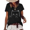 I-Do What I-Want Funny Cat Middle Finger Adult Humour Women's Short Sleeve Loose T-shirt Black