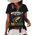 Ofishally The Best Mama Fishing Rod Mommy Funny Mothers Day Gift For Womens Gift For Women Women's Short Sleeve Loose T-shirt Black