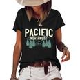 Pacific Northwest Vintage Mountain Camping Hiking T Camping Funny Gifts Women's Short Sleeve Loose T-shirt Black