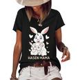 Rabbit Mum Design Cute Bunny Outfit For Girls Gift For Women Women's Short Sleeve Loose T-shirt Black