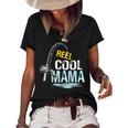 Reel Cool Mama Fishing Fisherman Funny Retro Gift For Women Women's Short Sleeve Loose T-shirt Black