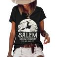 Salem Broom Company Grunge Halloween Womens Witch Women's Short Sleeve Loose T-shirt Black
