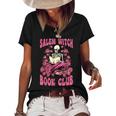 Salem Witch Book Club Halloween Skeleton Reading Season Reading Funny Designs Funny Gifts Women's Short Sleeve Loose T-shirt Black
