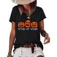 Vintage Trick Or Treat Pumpkin Halloween Costume Pumpkin Funny Gifts Women's Short Sleeve Loose T-shirt Black