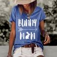 Bunny Mom Funny Rabbit Mum Gift For Women Women's Short Sleeve Loose T-shirt Blue