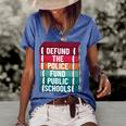 Defund The Police Fund Public Schools Retro Vintage Women's Short Sleeve Loose T-shirt Blue