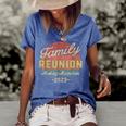 Family Matching Reunion 2023 Making Memories Vacation Retro Women's Short Sleeve Loose T-shirt Blue