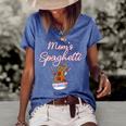 Funny Moms Spaghetti And Meatballs Meme Mothers Day Food Gift For Women Women's Short Sleeve Loose T-shirt Blue