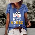 Halloween Nicu Nurse Costume Rn Nursing Ghost Women's Loose T-shirt Blue
