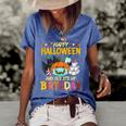 Happy Halloween Its My Birthday Born On 31St October Halloween Funny Gifts Women's Short Sleeve Loose T-shirt Blue
