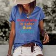 Marijuana Is Safer Than Alcohol Vintage Quote Vintage Quote Funny Gifts Women's Short Sleeve Loose T-shirt Blue