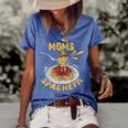 Moms Spaghetti Food Lovers Mothers Day Novelty Gift For Women Women's Short Sleeve Loose T-shirt Blue