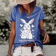 Rabbit Mum Design Cute Bunny Outfit For Girls Gift For Women Women's Short Sleeve Loose T-shirt Blue