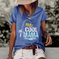 Reel Cool Mama Fishing Fisherman Funny Retro Gift For Women Women's Short Sleeve Loose T-shirt Blue