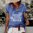Retro Reel Cool Mama Fishing Fisher Mothers Day Gift For Women Women's Short Sleeve Loose T-shirt Blue