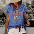 Vintage Salem 1692 They Missed One Salem Witch Halloween Women's Loose T-shirt Blue