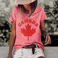 Canada Vintage Canadian Flag Leaf Maple Men Women Retro Gift Canada Funny Gifts Women's Short Sleeve Loose T-shirt Watermelon