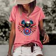 Crest Eagle Shield Wings Star American Flag 4Th Of July Women's Short Sleeve Loose T-shirt Watermelon