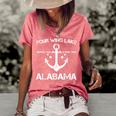 Four Wing Lake Alabama Funny Fishing Camping Summer Gift Camping Funny Gifts Women's Short Sleeve Loose T-shirt Watermelon