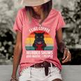 I Like Murder Shows Coffee And Maybe 3 People Retro Cat Gifts For Coffee Lovers Funny Gifts Women's Short Sleeve Loose T-shirt Watermelon