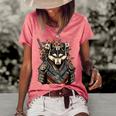 Japanese Samurai Wolf Tattoo Vintage Kawaii Ninja Gift For Womens Gift For Women Women's Short Sleeve Loose T-shirt Watermelon