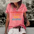Marijuana Is Safer Than Alcohol Vintage Quote Vintage Quote Funny Gifts Women's Short Sleeve Loose T-shirt Watermelon