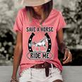 Save A Horse Ride Me Funny Cowboy Women's Short Sleeve Loose T-shirt Watermelon