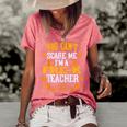 You Cant Scare Me Im A Pre-K Teacher Halloween Gift Teacher Halloween Funny Gifts Women's Short Sleeve Loose T-shirt Watermelon