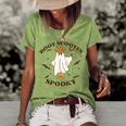 Boot Scootin Spooky Howdy Ghouls Western Halloween Spooky Women's Short Sleeve Loose T-shirt Green