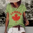 Canada Vintage Canadian Flag Leaf Maple Men Women Retro Gift Canada Funny Gifts Women's Short Sleeve Loose T-shirt Green