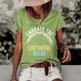 Embrace He Existential Dread Funny Novelty Cat Lovers Gifts Women's Short Sleeve Loose T-shirt Green