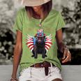 Funny Black Pug 4Th Of July Dog Usa Eagle Wing Flag Dad Mom Gifts For Mom Funny Gifts Women's Short Sleeve Loose T-shirt Green