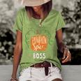 Boss Pumkin Spice Fall Matching For Family Women's Loose T-shirt Green