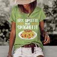 Less Upsetti Spaghetti Gift For Womens Gift For Women Women's Short Sleeve Loose T-shirt Green