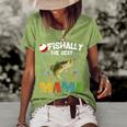 Ofishally The Best Mama Fishing Rod Mommy Funny Mothers Day Gift For Womens Gift For Women Women's Short Sleeve Loose T-shirt Green