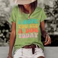 Vintage I Hope You See A Dog Today Retro Quote Women's Short Sleeve Loose T-shirt Green
