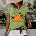 Vintage Trick Or Treat Halloween No Tricks Just Treats Candy Halloween Funny Gifts Women's Short Sleeve Loose T-shirt Green