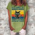 Cat I Like Murder Shows Comfy Clothes And Maybe 3 People Women's Loosen T-Shirt Grey