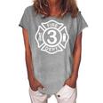 Kids Firefighter Birthday For 3 Year Old - 3Rd Bday Fireman Fireman Women's Loosen T-Shirt Green