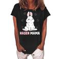 Cute Bunny Easter Rabbit Mum Rabbit Mum Gift For Women Women's Loosen Crew Neck Short Sleeve T-Shirt Black