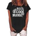 Distressed Reel Cool Mama Fishing Mothers Day Gift For Womens Gift For Women Women's Loosen Crew Neck Short Sleeve T-Shirt Black