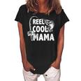 Family Lover Reel Cool Mama Fishing Fisher Fisherman Gift For Womens Gift For Women Women's Loosen Crew Neck Short Sleeve T-Shirt Black