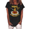 Moms Spaghetti Food Lovers Mothers Day Novelty Gift For Women Women's Loosen Crew Neck Short Sleeve T-Shirt Black