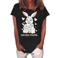 Rabbit Mum Design Cute Bunny Outfit For Girls Gift For Women Women's Loosen Crew Neck Short Sleeve T-Shirt Black
