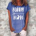 Bunny Mom Funny Rabbit Mum Gift For Women Women's Loosen Crew Neck Short Sleeve T-Shirt Blue