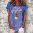 Funny Moms Spaghetti And Meatballs Meme Mothers Day Food Gift For Women Women's Loosen Crew Neck Short Sleeve T-Shirt Blue