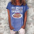 Less Upsetti Spaghetti Gift For Women Women's Loosen Crew Neck Short Sleeve T-Shirt Blue