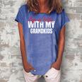 Life Is Better With My Grandkids For Grandma & Grandpa Women's Loosen Crew Neck Short Sleeve T-Shirt Blue
